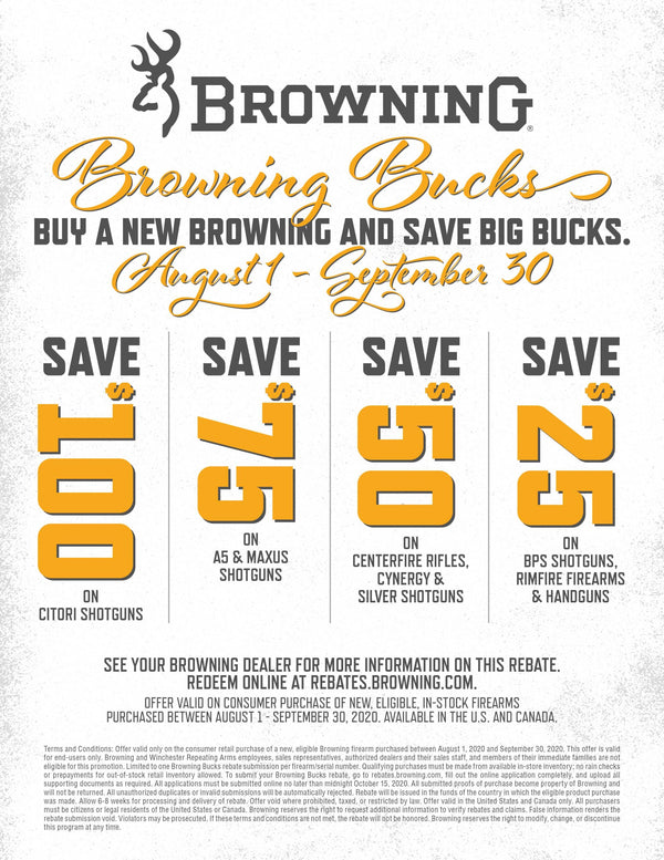 Browning Bucks Promo - August 2020