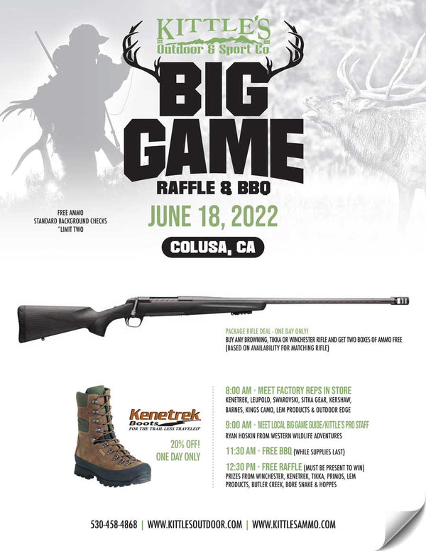 Big Game Raffle & BBQ June 18, 2022 Colusa, CA
