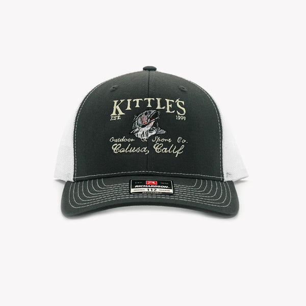 Kittle's Striper Hat Black With White Mesh