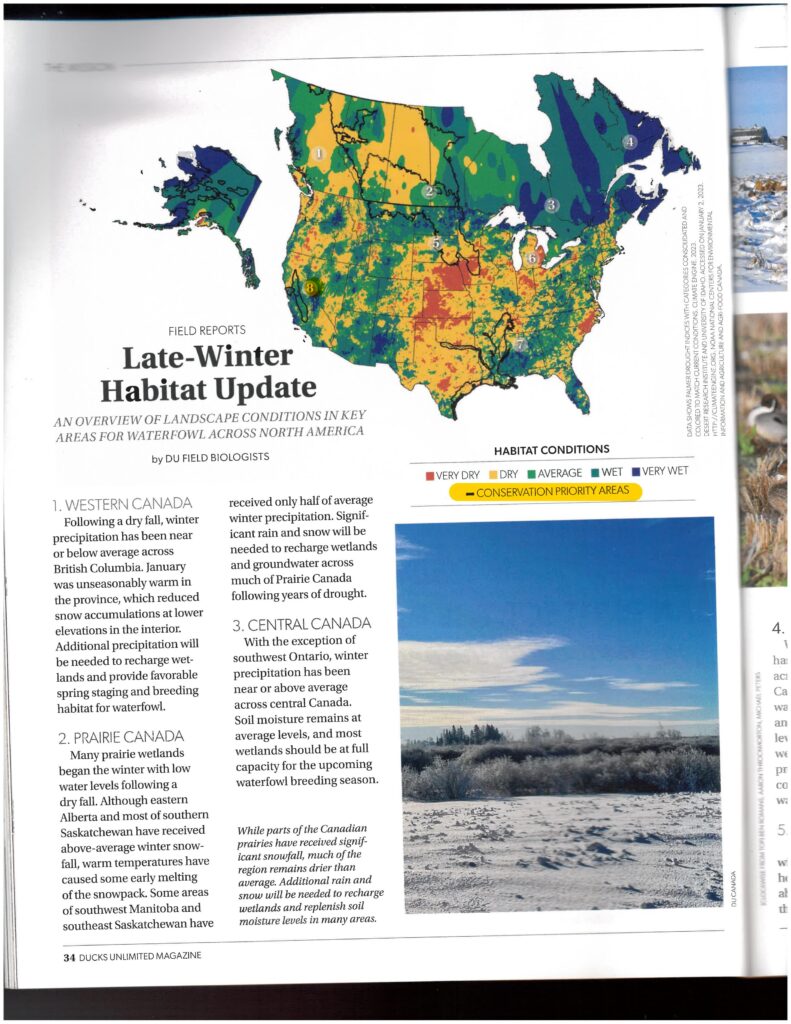 Ducks Unlimited late-winter habitat update