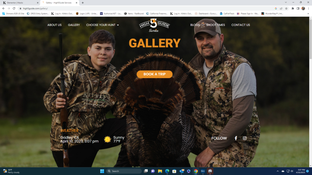 High 5 Guide Service website