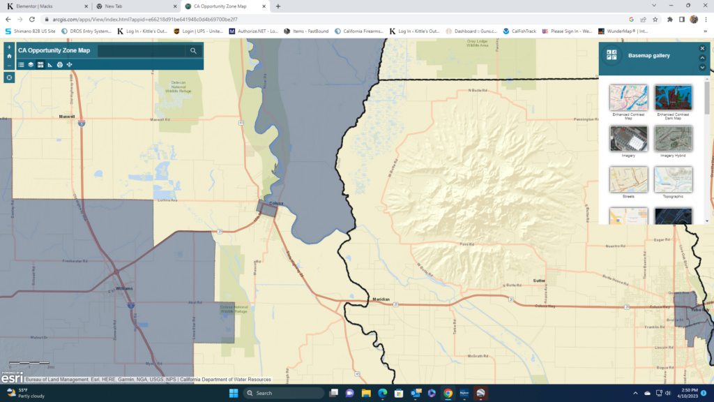 Opportunity Zone map for Colusa